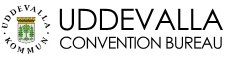 Logotyp Uddevalla kommun, Text: Uddevalla Convention Bureau 